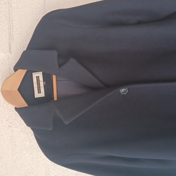 Kristen Blake Virgin Wool Cashmere Blend Full Length Coat, Blue, Pockets, Lined - Picture 3 of 14